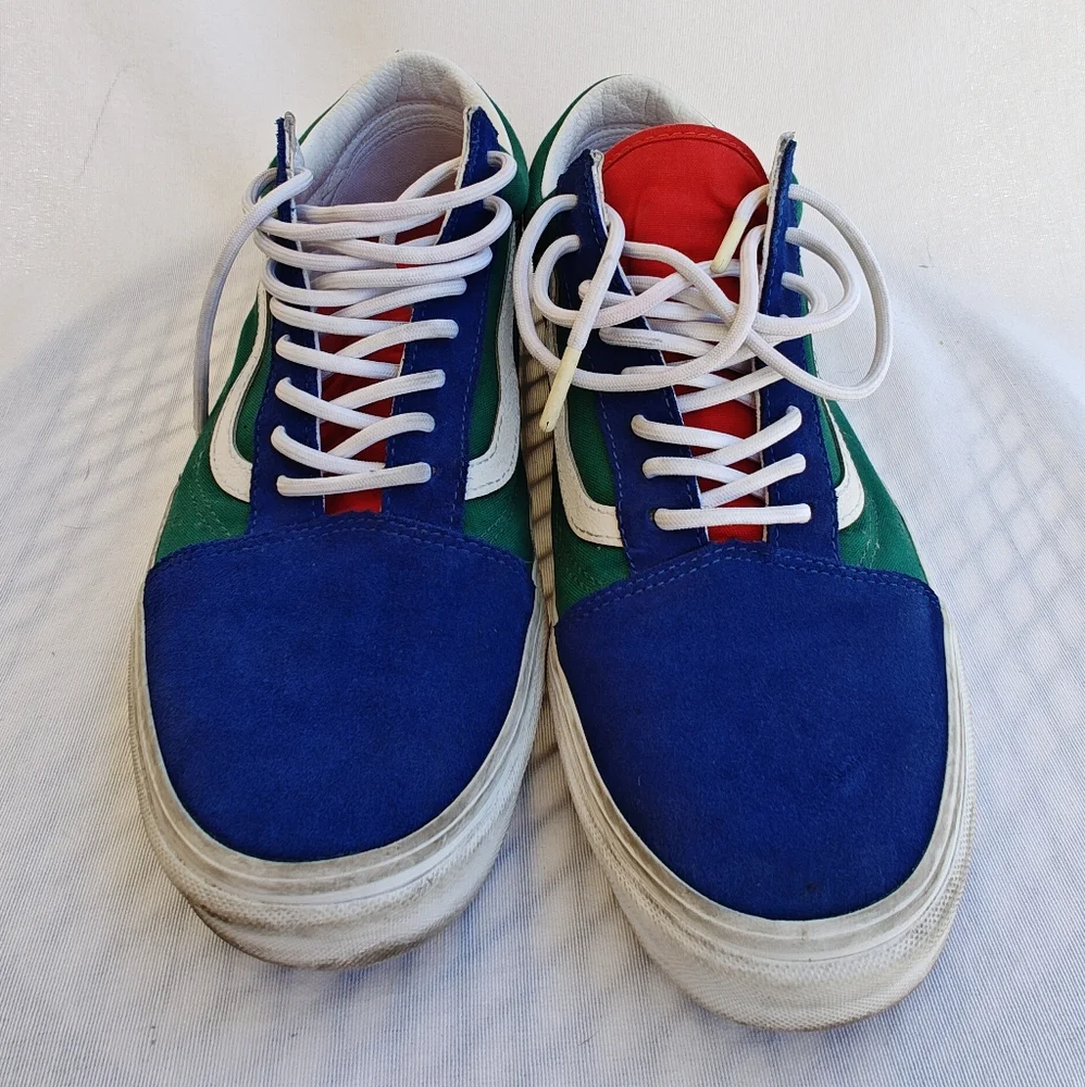 Vans Yacht Club Old Skool Colorblock Shoes Sneakers‎ 11.5 Red Green Blue Yellow